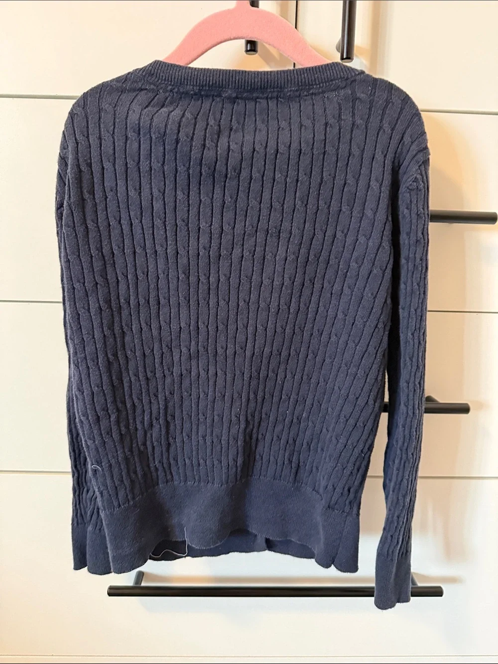 GAP Navy Ribbed Button-Front Cardigan